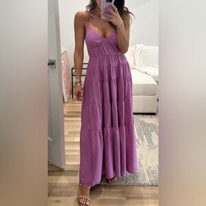Flowy Tiered Maxi Dress - Purple Maxi Dress